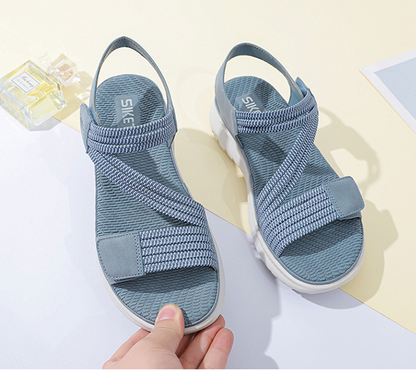 2021 new low-heeled wedge casual sandals