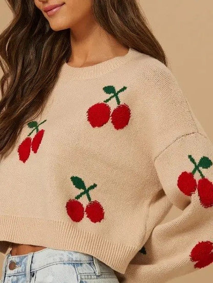 Cherries Knit Sweater