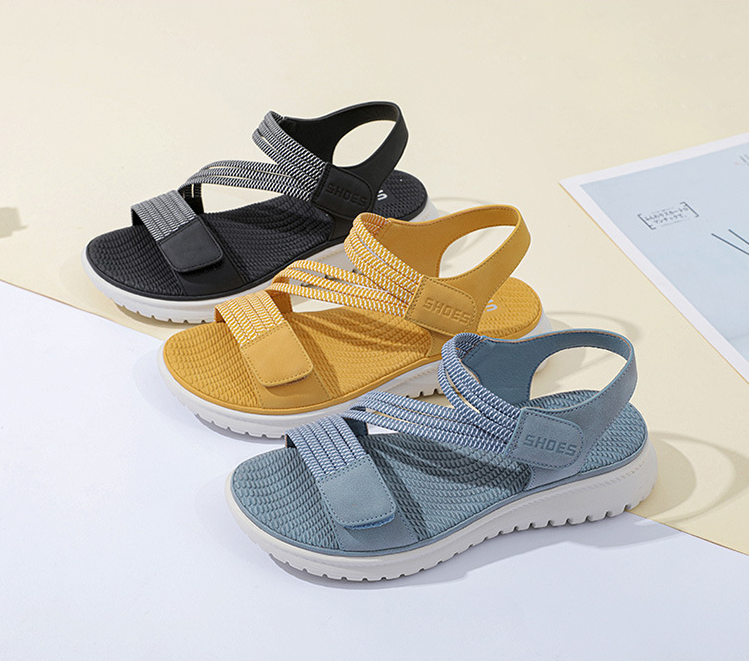 2021 new low-heeled wedge casual sandals