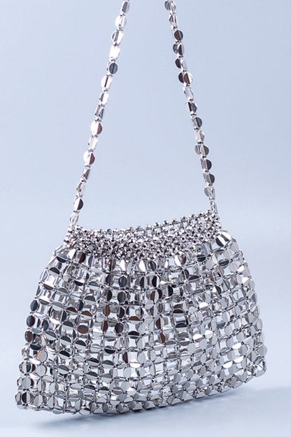 Fashion Handmade Flat Beaded Beaded Woven Handbag Bag