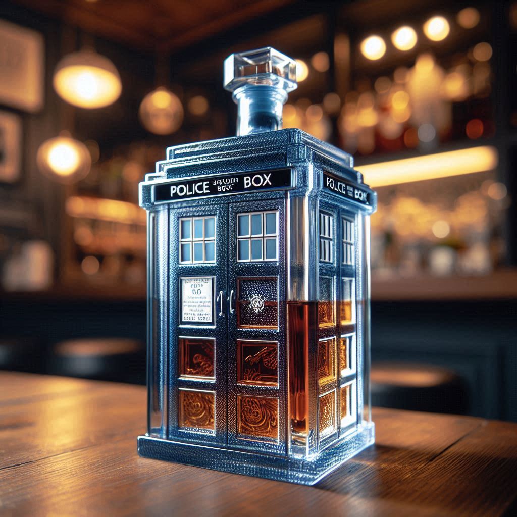 TARDIS Time Traveler Whiskey Bottle