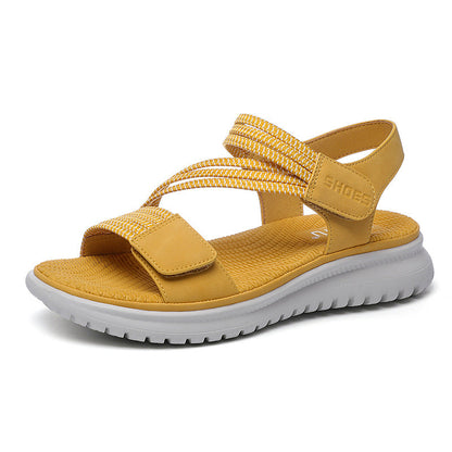 2021 new low-heeled wedge casual sandals