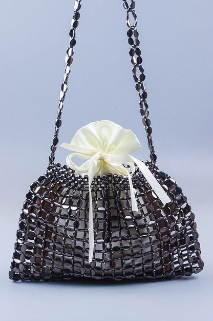 Fashion Handmade Flat Beaded Beaded Woven Handbag Bag