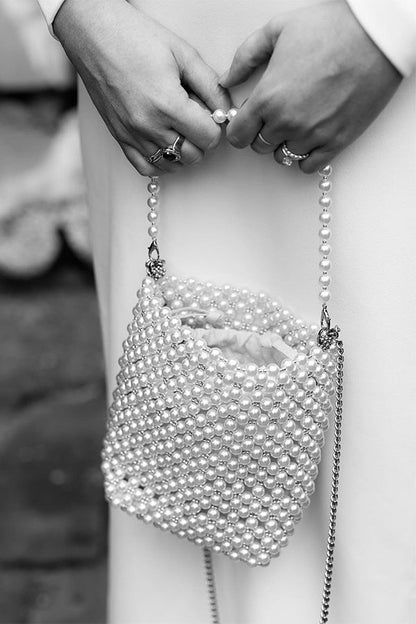 Pearl Bucket Shoulder Grab Handbag