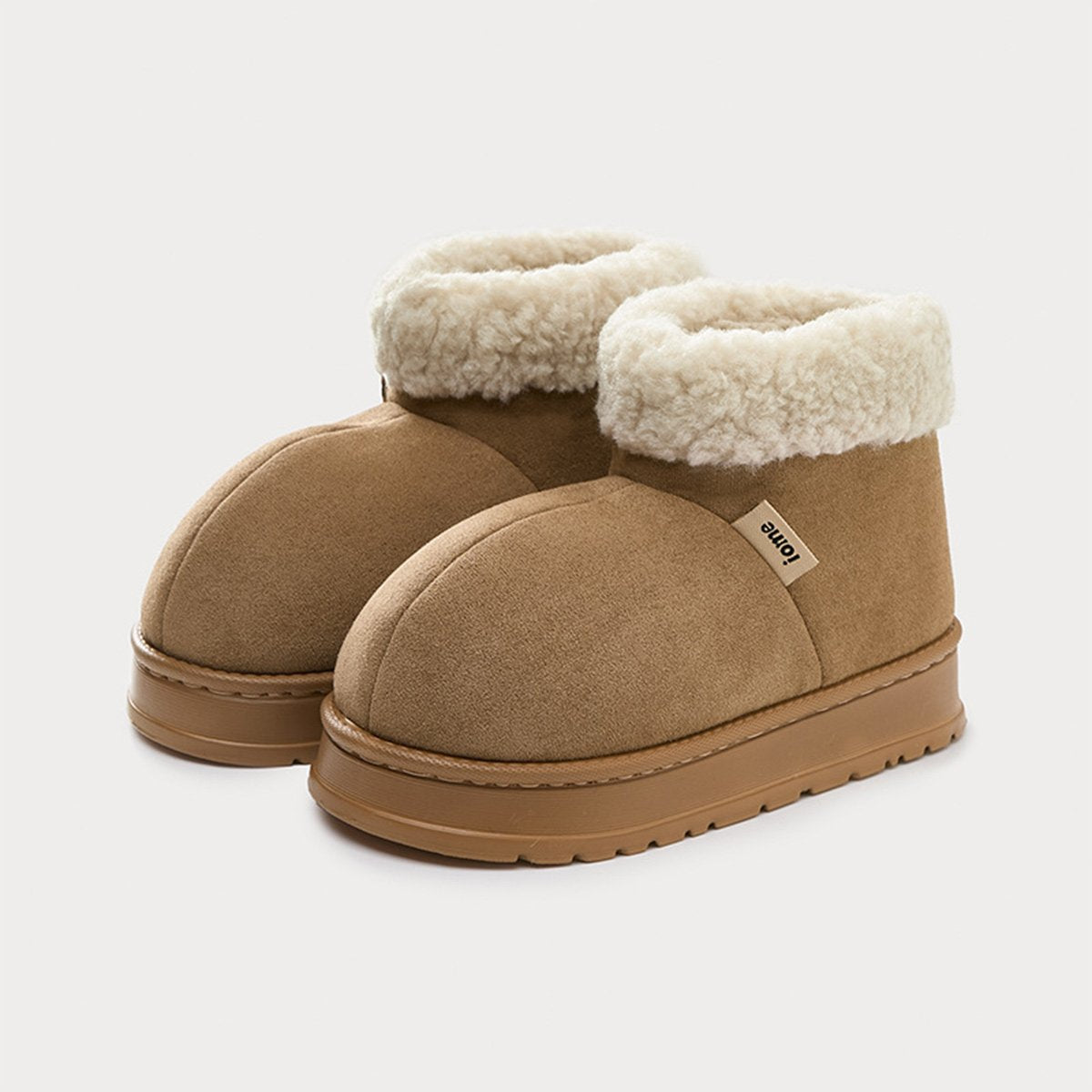 Women's Solid Color High Top Plush Slippers