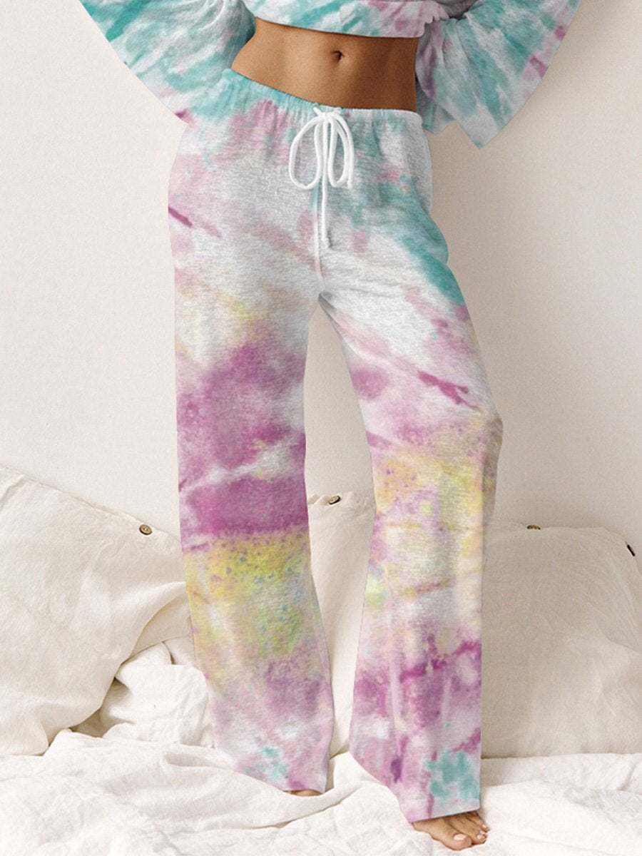 Women's Tie-Dye Gradient Purple Pajama Pants