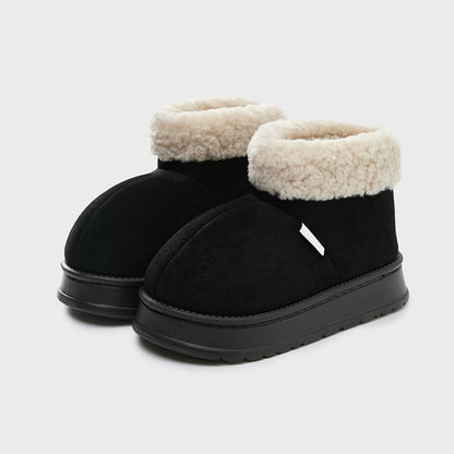 Women's Solid Color High Top Plush Slippers