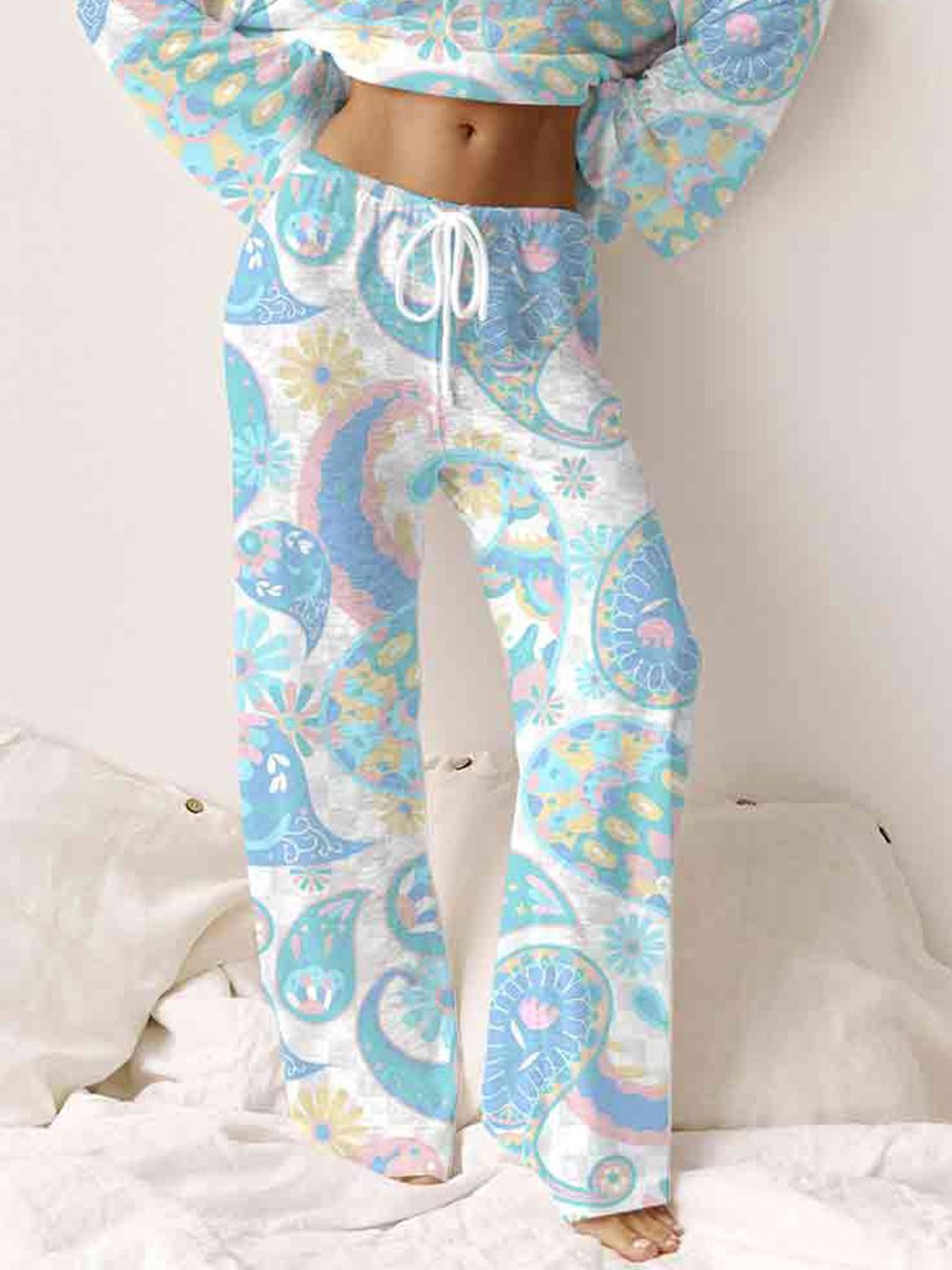 Women's Cotton Bohemian Colorful Printed Lounge Pants