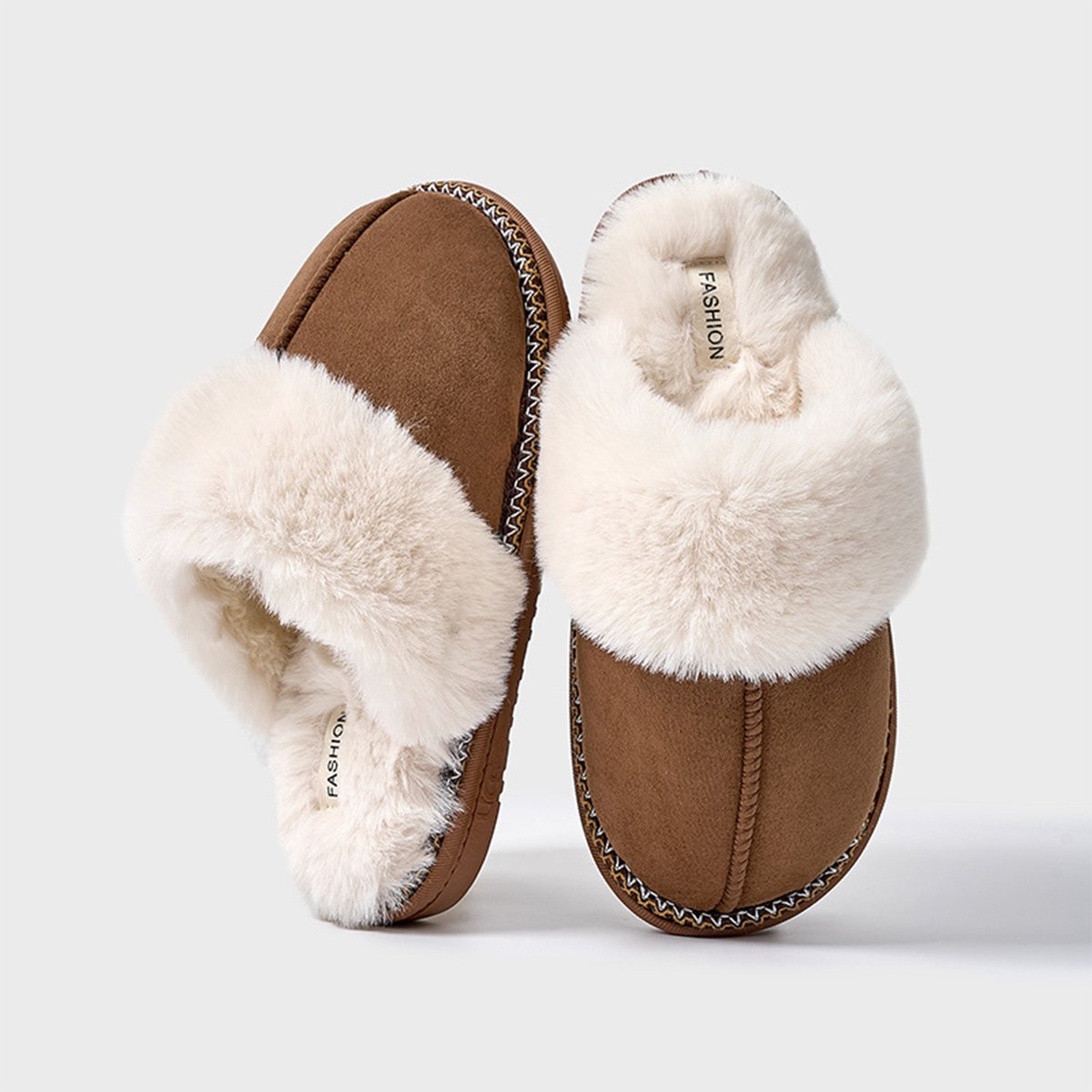 Women's Plush Anti-Slip Cotton Slippers