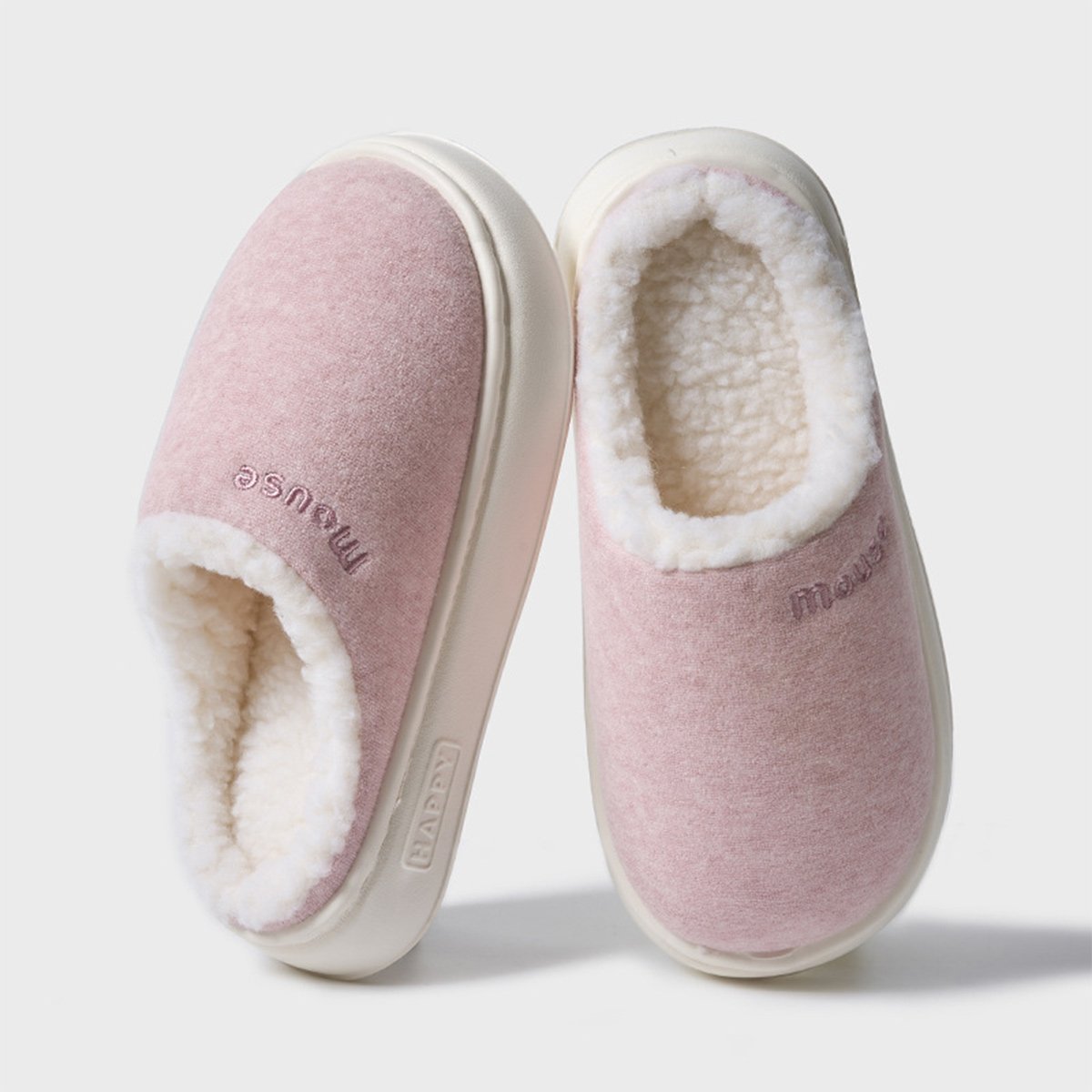 Women's Basic Plush Anti-Slip Cotton Slippers